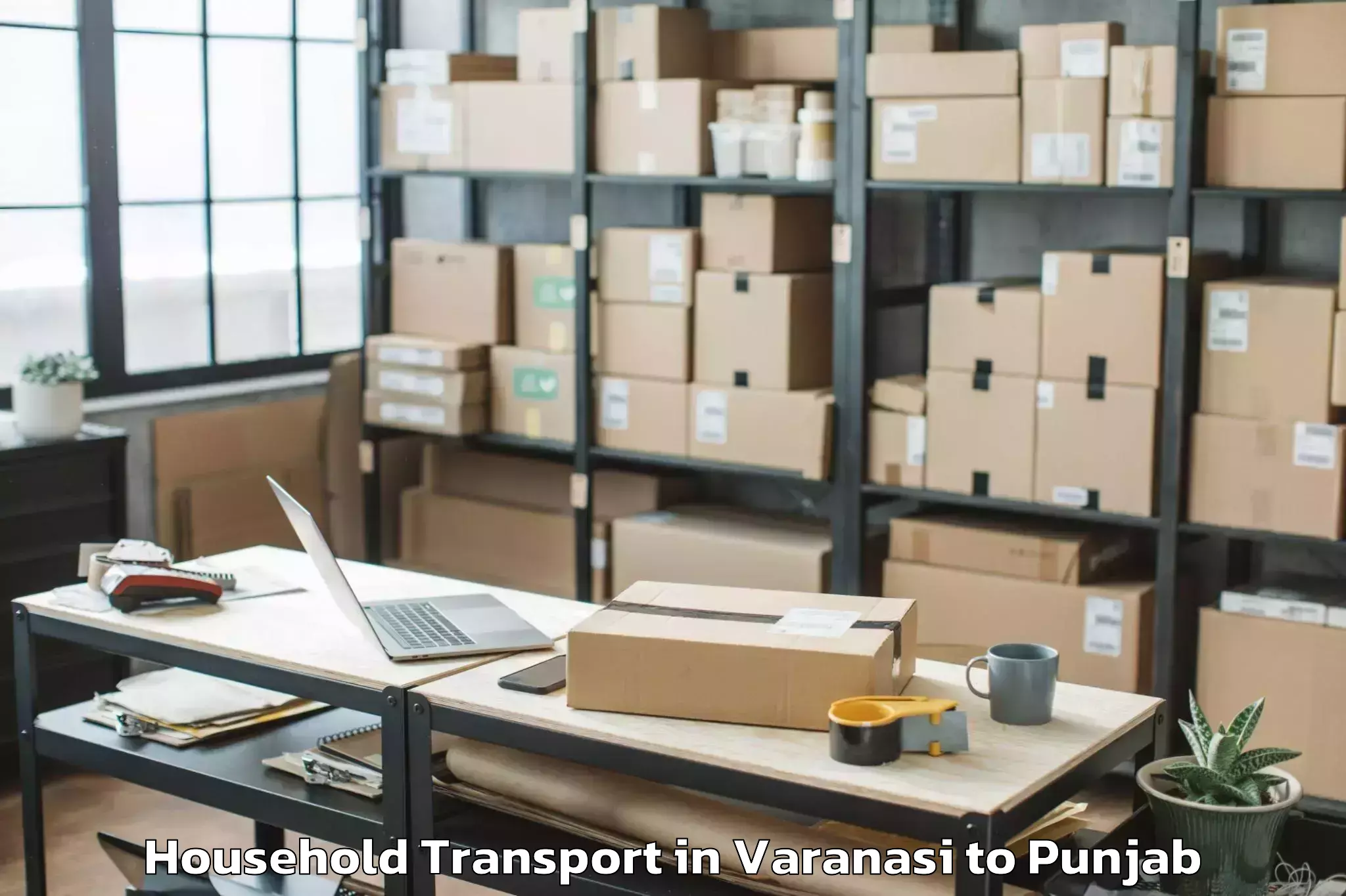 Get Varanasi to Pathankot Airport Ixp Household Transport